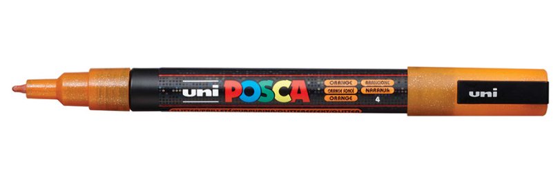 Posca Marcador  Pc-3ml Punta Cónica 0,9 - 1,3 Mm Naranja Purpurina