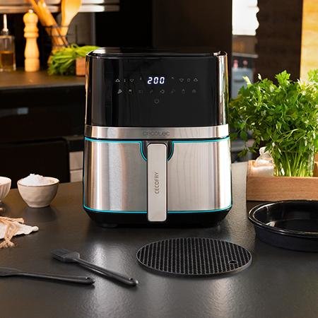 Freidora Por Aire Sin Aceite Cecotec Cecofry Full Inox Pro 5500 1700w Capacidad 5.5l