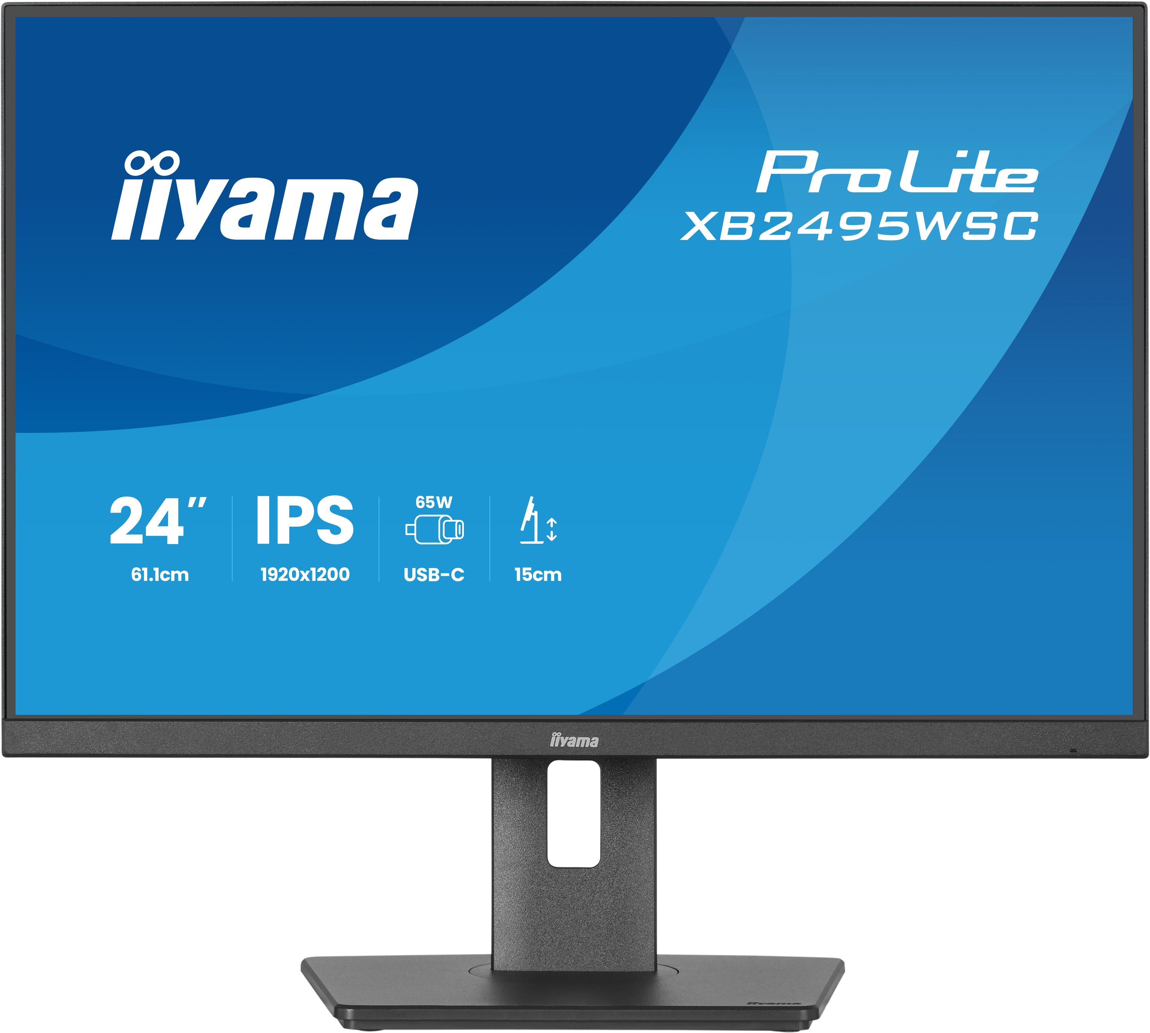 Iiyama Prolite Xb2495wsc-B1 61.1 Cm 24 Pulgadas), Negro (Mate), Wuxga, Ips, Hdmi, Usb-C, Usb-Hub, 100hz Panel) Xb2495wsc-B1