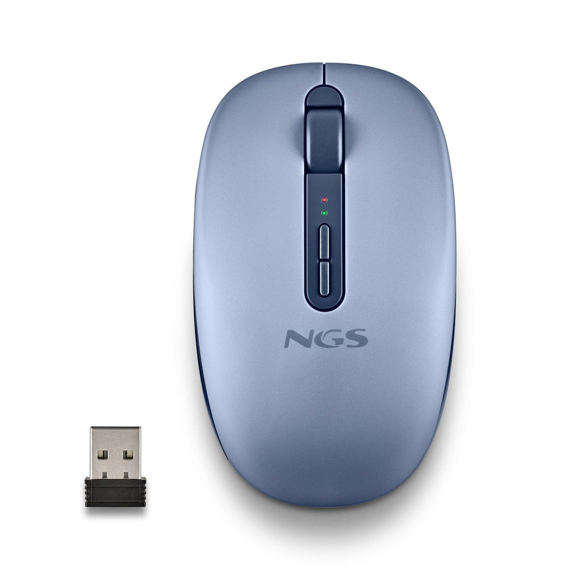 Ratón Ergonómico Inalámbrico Ngs Fog Dual Fogdualblue Silencioso Hasta 1600 Dpi Azul