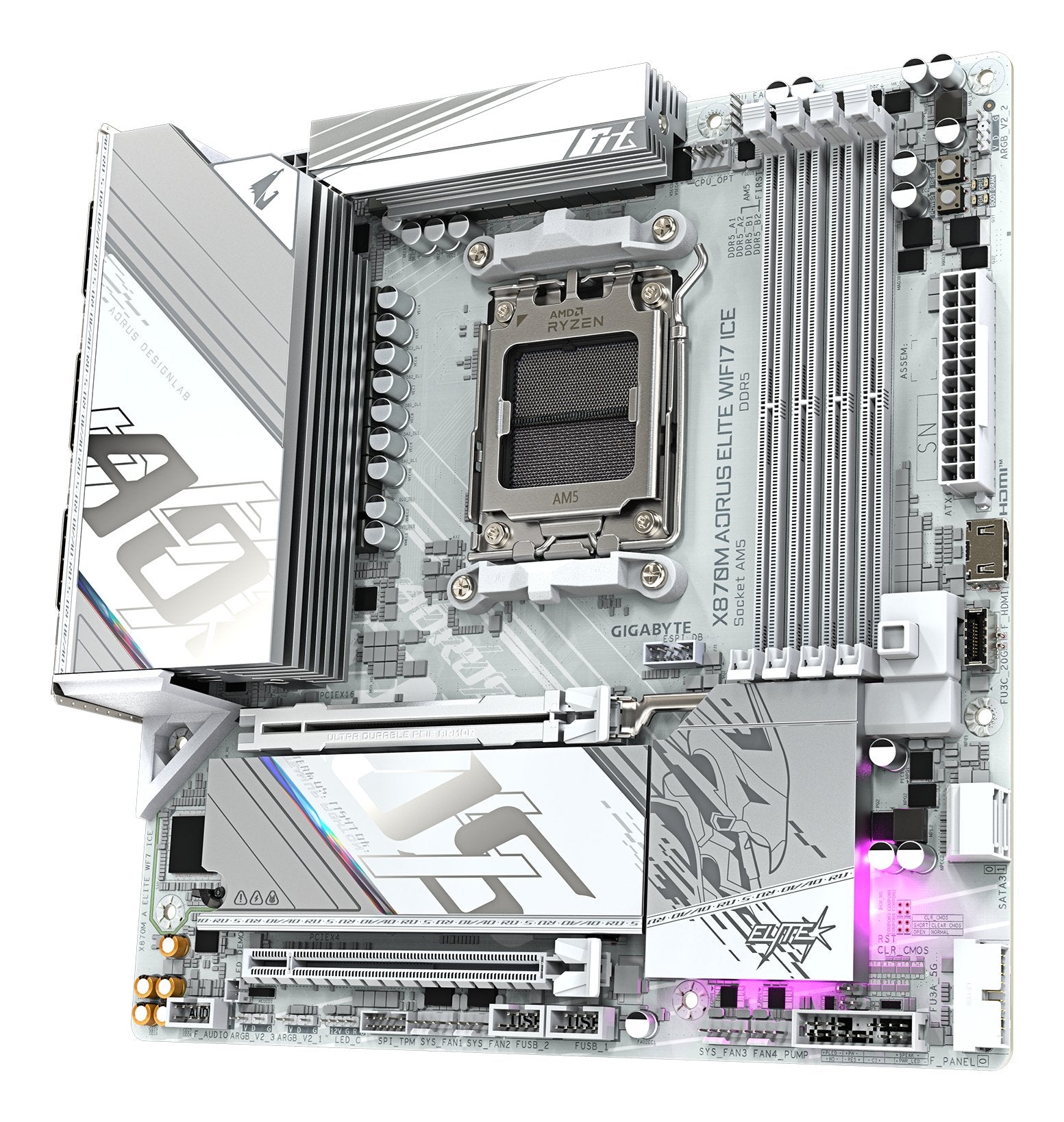 Placa Base Gigabyte X870m Aorus Elite Wifi7 Ice X870,Am5,Atx,Dd X870m A Elite Wf7 Ice  X870m A Elite Wf7 Ice