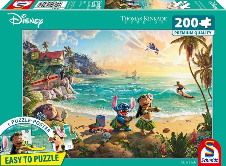 Puzzle Schmidt Spiele Thomas Kinkade Studios: Disney - Lilo & Stitch, 200 Piezas 56557