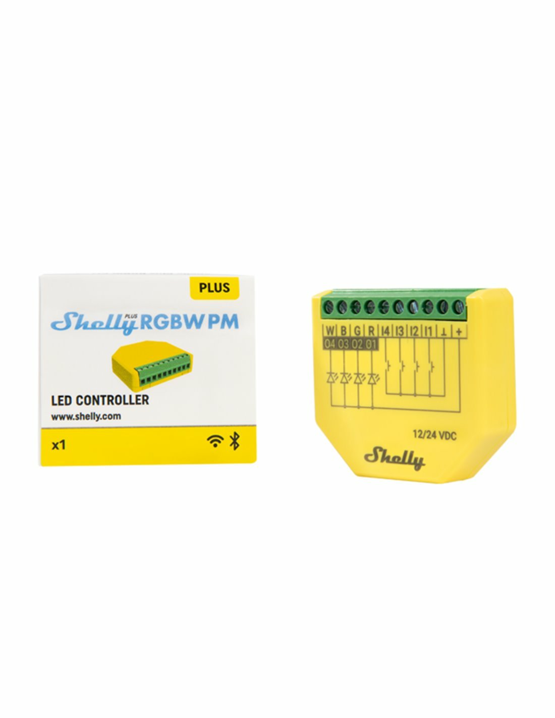 Shelly · Unterputz · \"Plus Rgbw Pm\" · Led Lichtcontroller · Wlan · Bt