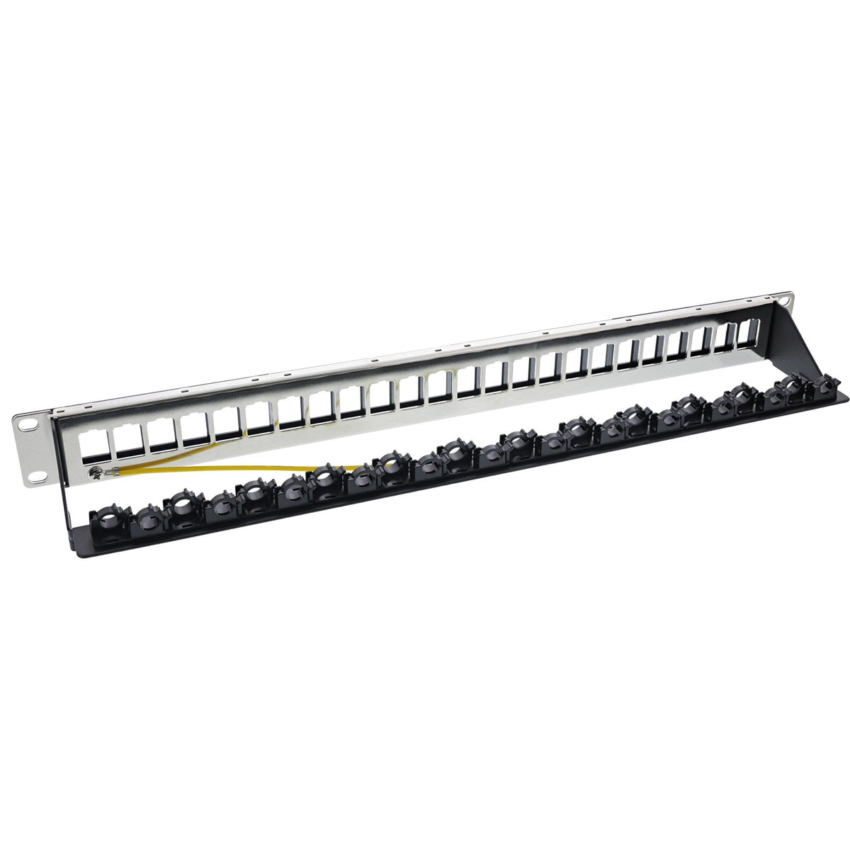 Inline® Patch Panel 24-Way, Keystone Empty Panel Patch Panel, 19", 1u, Negro Ral9005