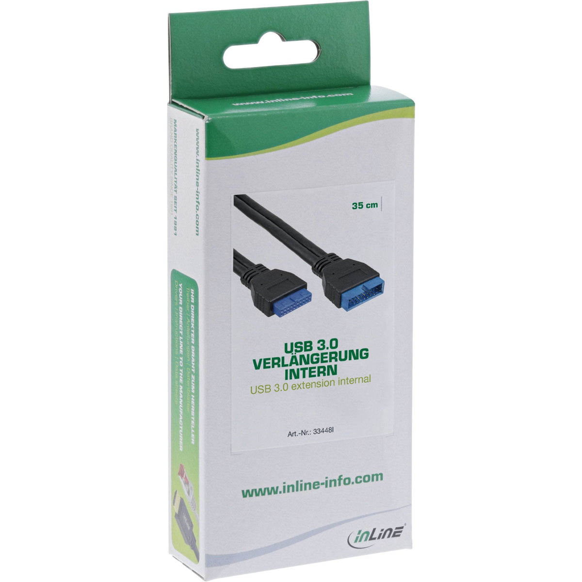Inline Cable Placa Base Usb 3.0 Cabezal Interno Macho A Hembra 0,35 M