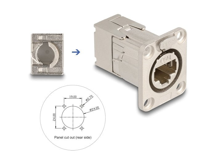 Delock 67064 Conector Rj45 Tipo-D Empotrado Con Conexión Lsa Cat.6a Stp Metal