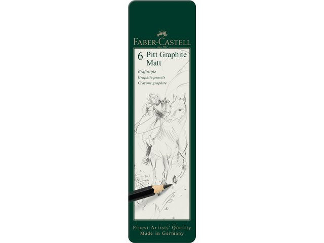 Caja 6u Lapices Pitt Grafito Mate Faber Castel