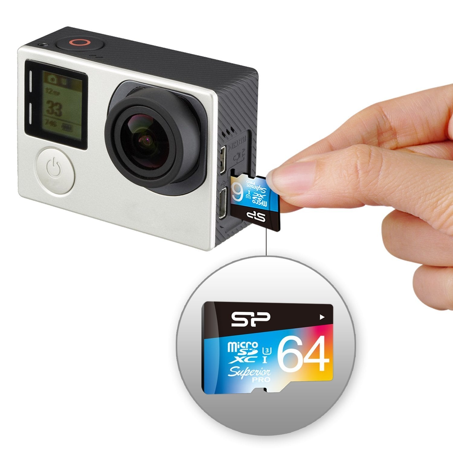 Microsd Card 64gb Silicon Power Uhs1 U3 Superior Pro Col+Ad