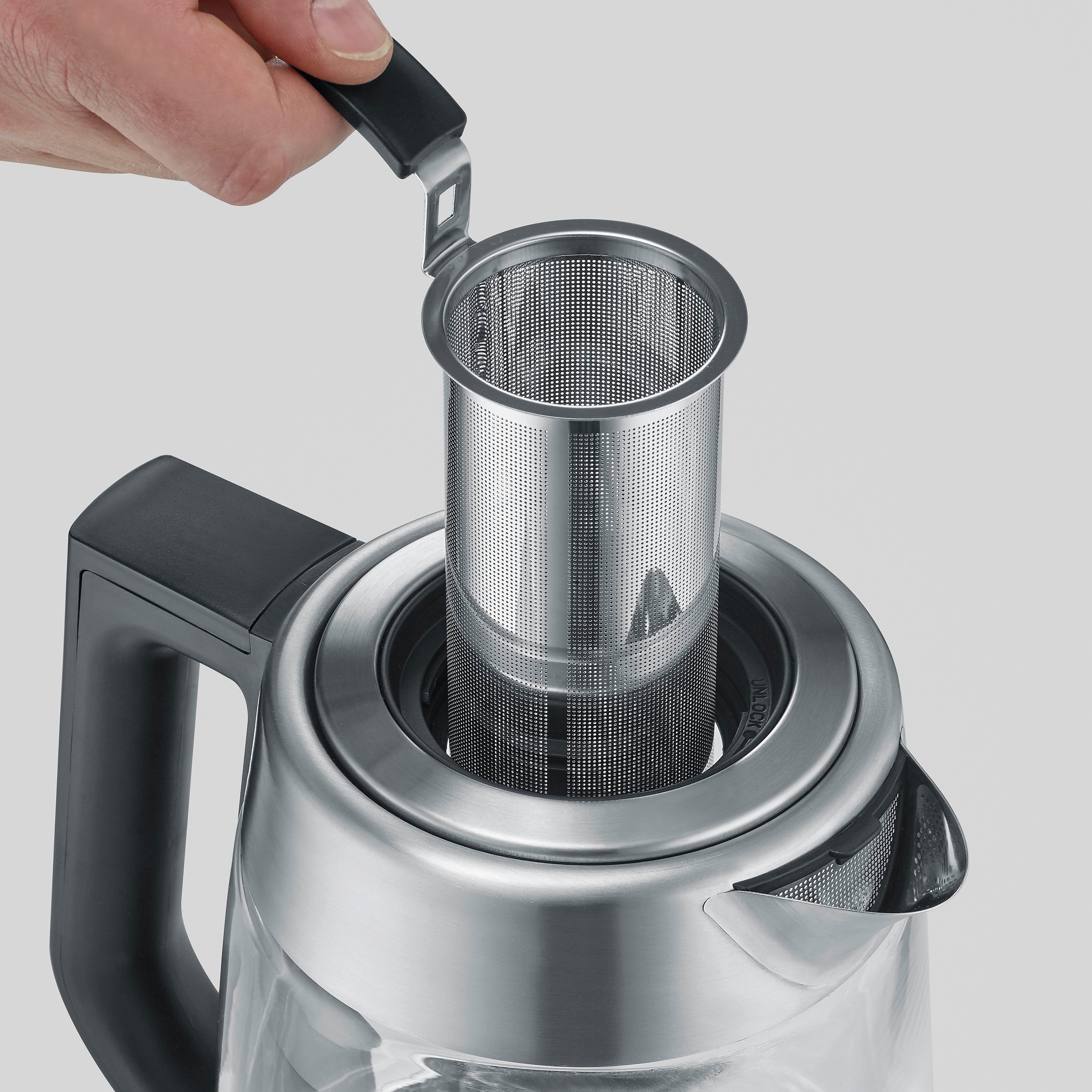 Tetera De Cristal Severin Deluxe Wk 3480 Acero Inoxidable/Transparente, 1,7 Litros 4008146045196