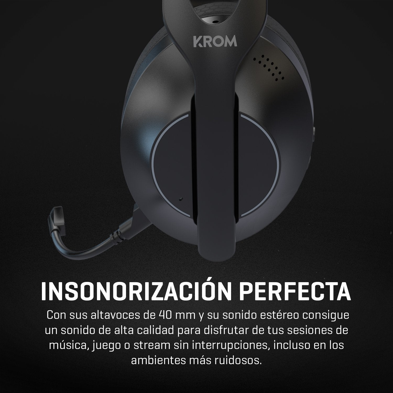 Auriculares Gaming Inalámbricos Con Micrófono Krom Phase Bluetooth Jack 3.5 Usb 2.0 Negros
