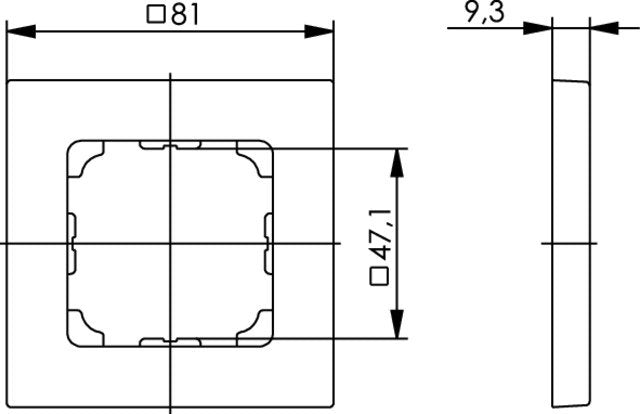 Telegärtner Abdeckrahmen 1-Fach 81x81x9,3mm Alpinblanco
