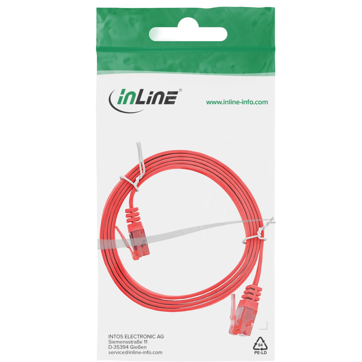Inline Flat Ultraslim Cable De Red U/Utp Cat.6 Gigabit Ready Rojo 0.5m