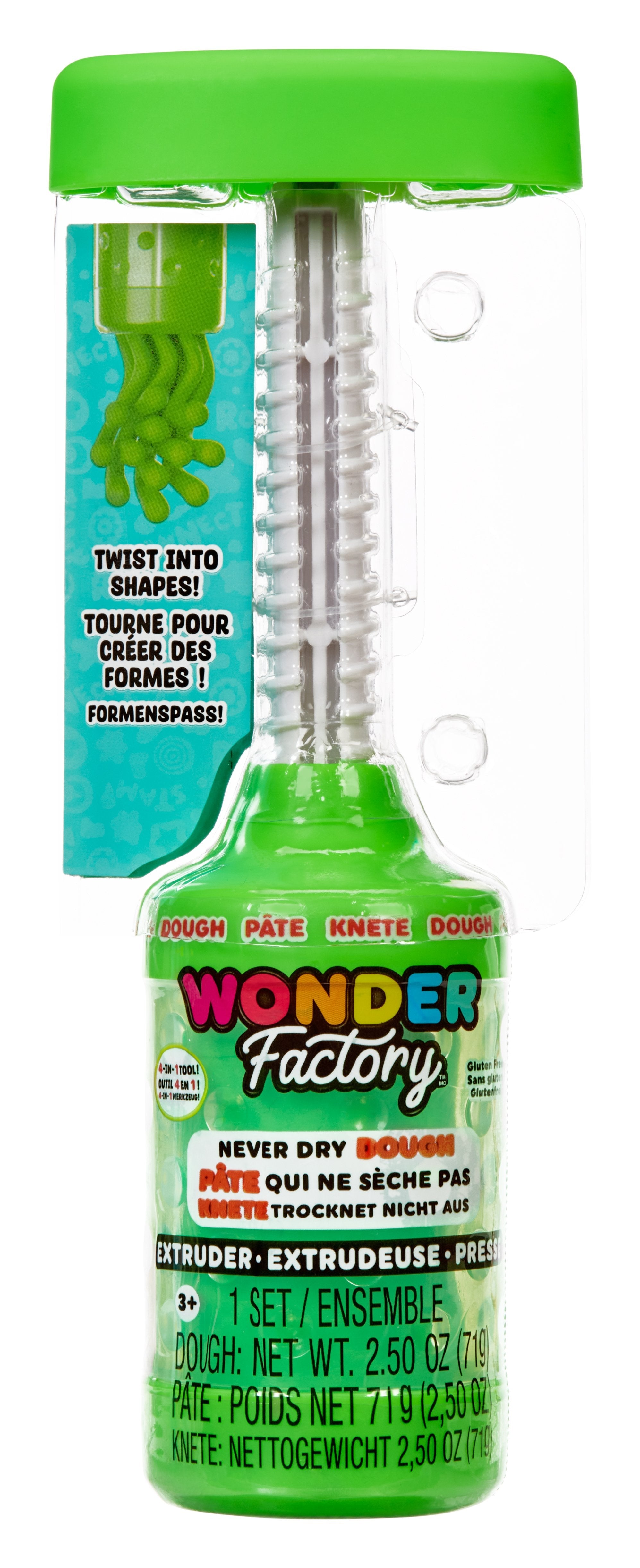 EAN 0035051532248 - MGA Entertainment Wonder Factory Never Dry Dough Extruder - Green Pasta para modelar 71 g Verde 1 pieza(s imagen 4