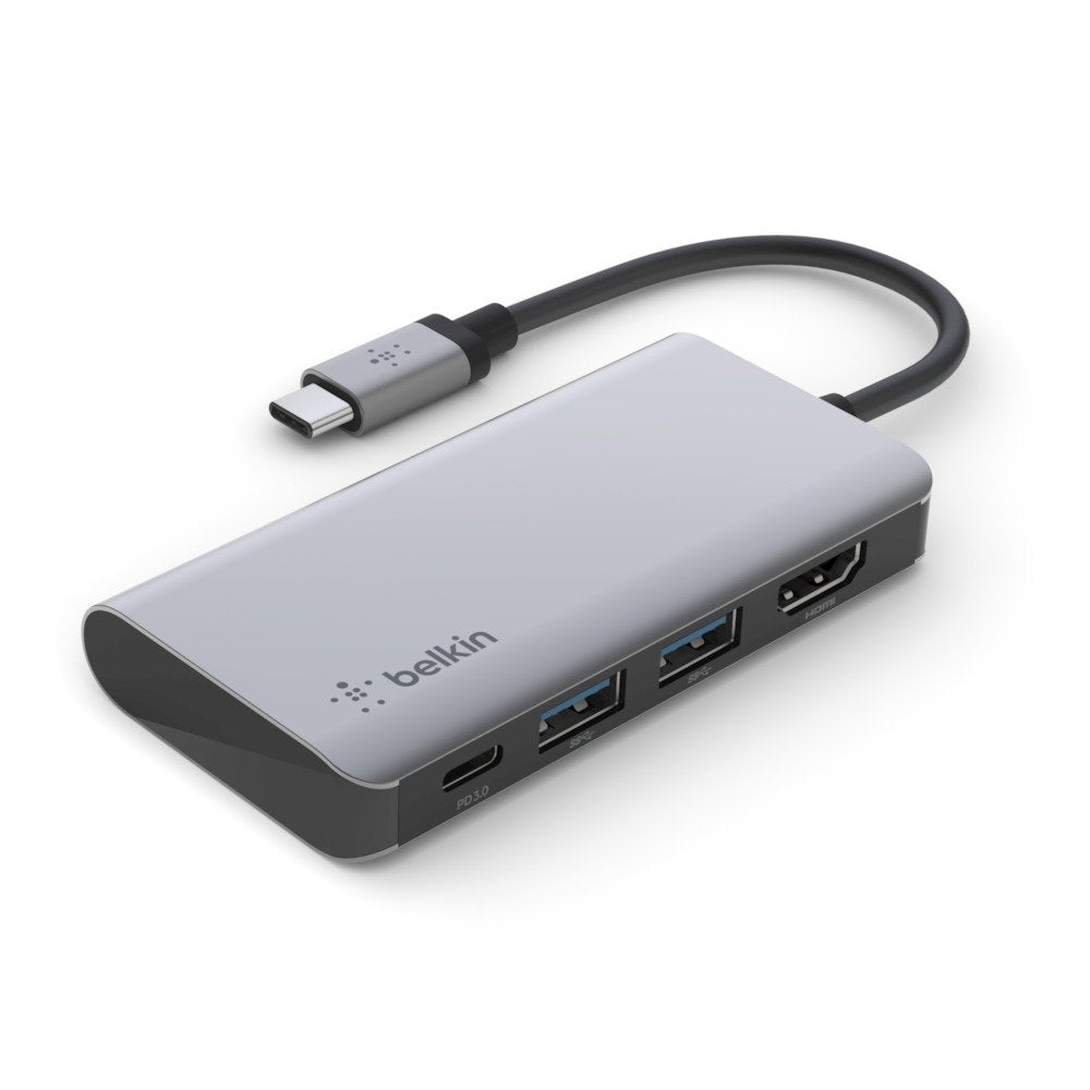 Adaptador Multimedia Belkin Avc006btsgy Usb-C A Usb-C Pd 2xusb 3.0 Hdmi 4k 100w