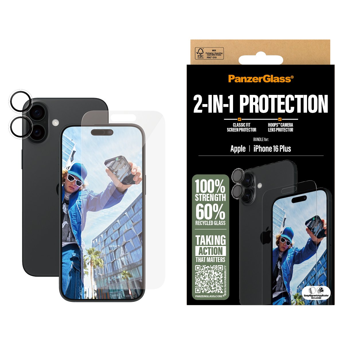 EAN 5715685011337 - PanzerGlass ® 2-in-1 Bundle iPhone 16 Plus Protector de pantalla Apple 1 pieza(s) imagen 2