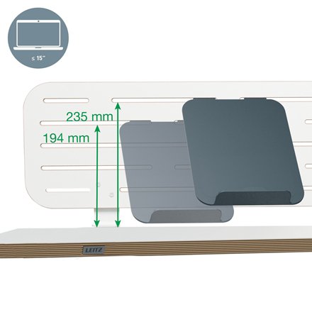 Leitz Schreibtisch-Organizer 80x25cm Pegboard M.Notebookhalter Ergo Blanco