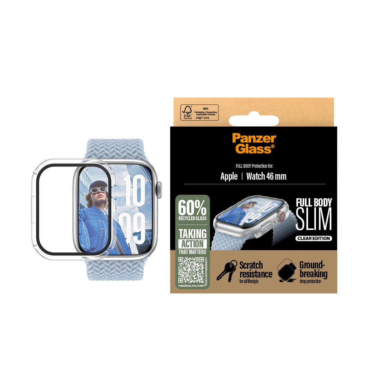 EAN 5715685003639 - PanzerGlass ® Case Full Body Slim Transparent Apple Watch Series 11 | 10 | 46mm Protector de pantalla 1 p imagen 2