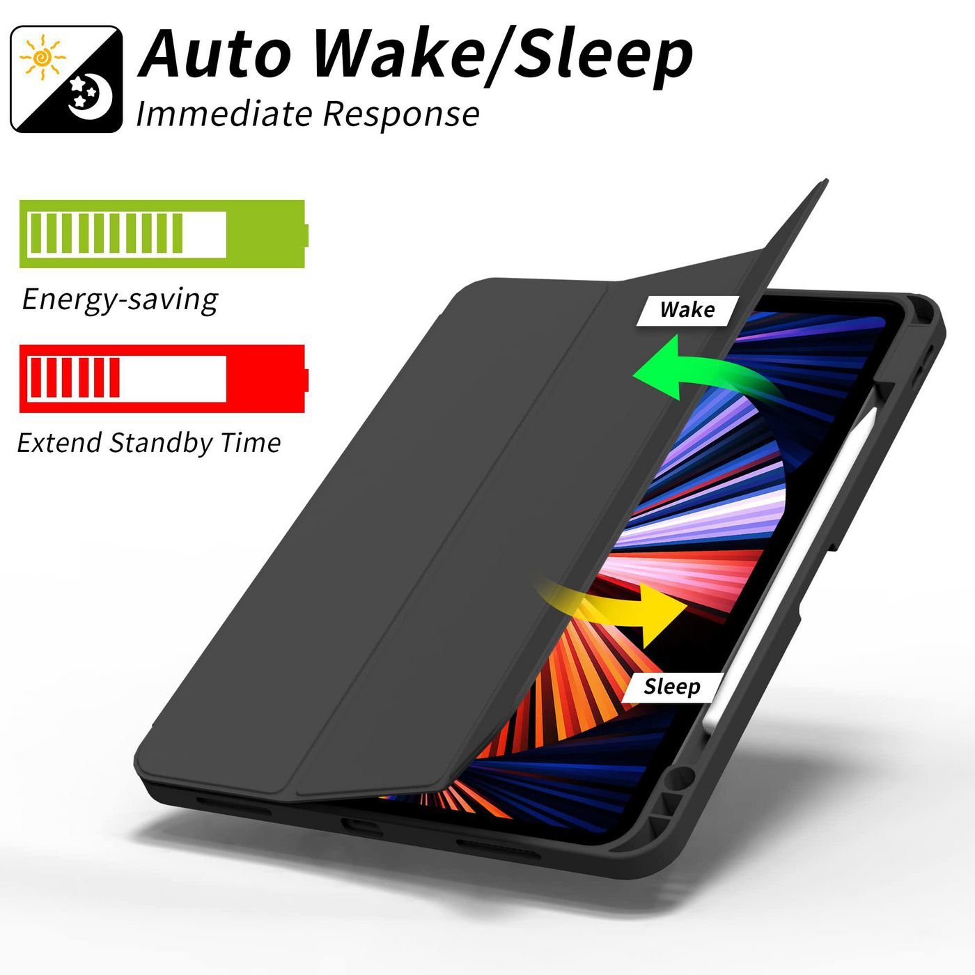Miami Pencil Case Ipad Pro 11  2024. Black Pu Leather Front