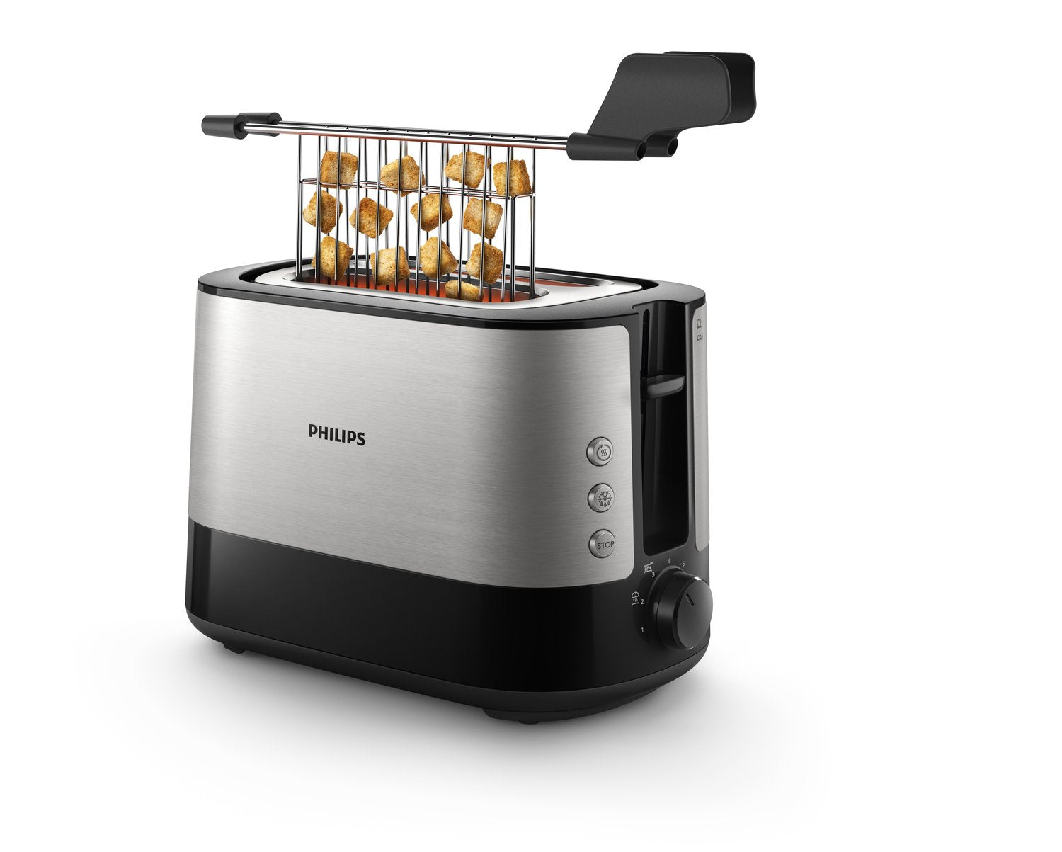 Tostadora Colección Philips Hd2635 90 Viva, Acero Inoxidable Negro
