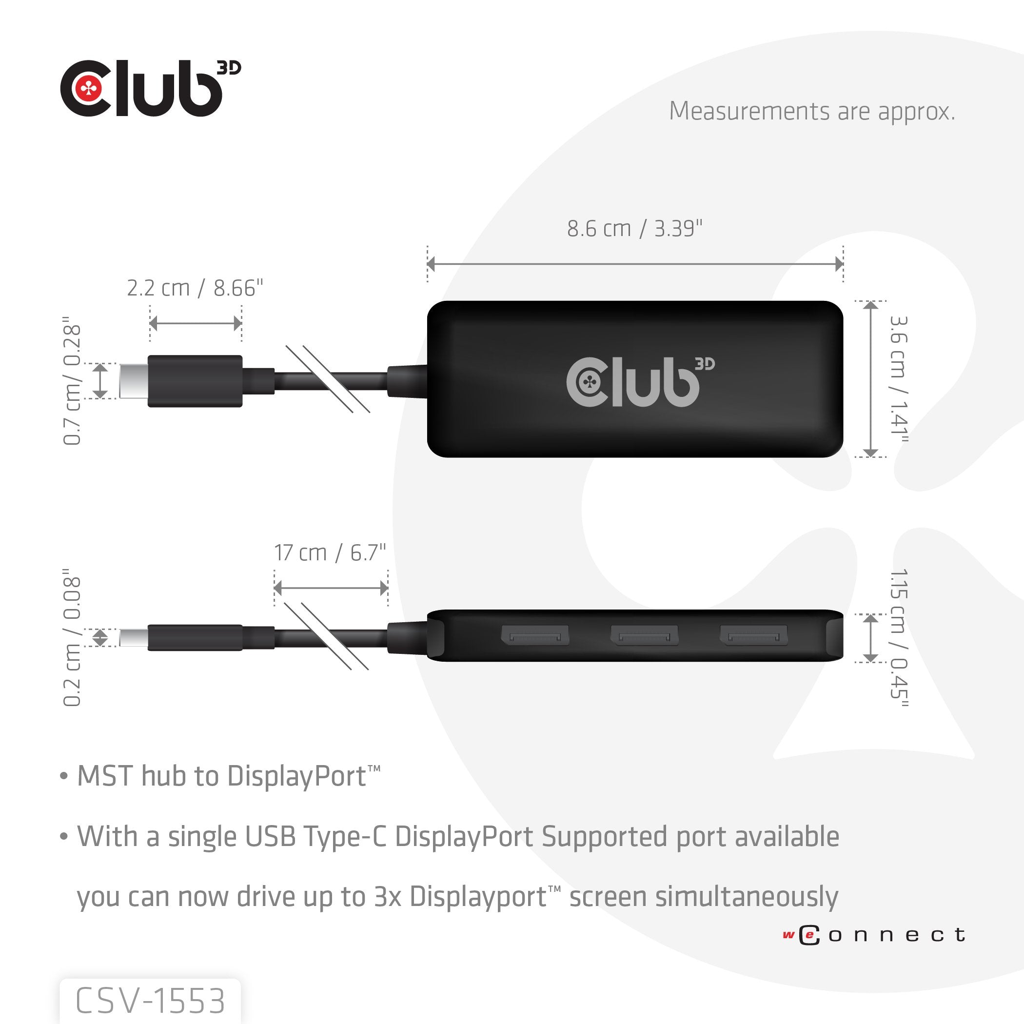 EAN 8719214473174 - CLUB3D CSV-1553 hub de interfaz USB Tipo C Negro imagen 4