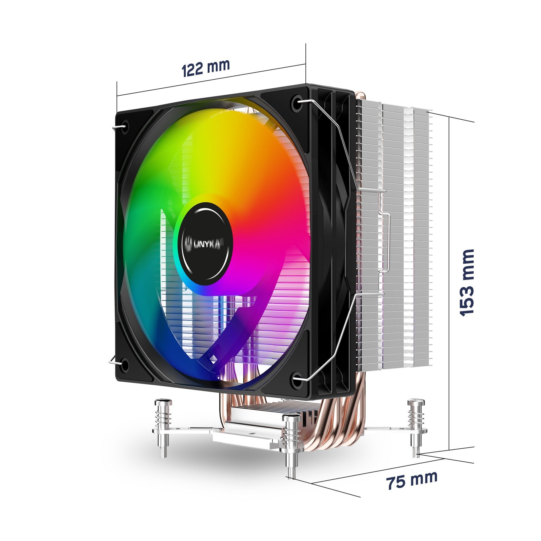 Refrigeración Cpu Unykach Unycool H41 Argb Multisocket Universal - Ventilador 120mm - Iluminacion Argb - Negro