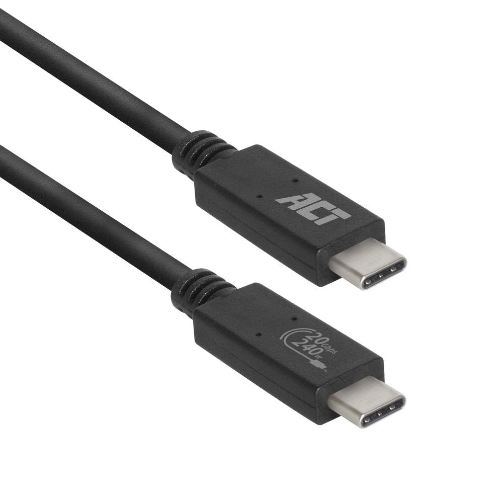 Cable Usb C Act Connectivity Carga 240w Mas Datos 20 Gbps 1.M Certificado Usb If
