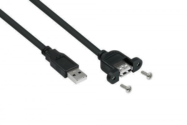 Kabelmeister Usb2.0 Extensión A-St.-Empotrable.A Negro. 0,3m
