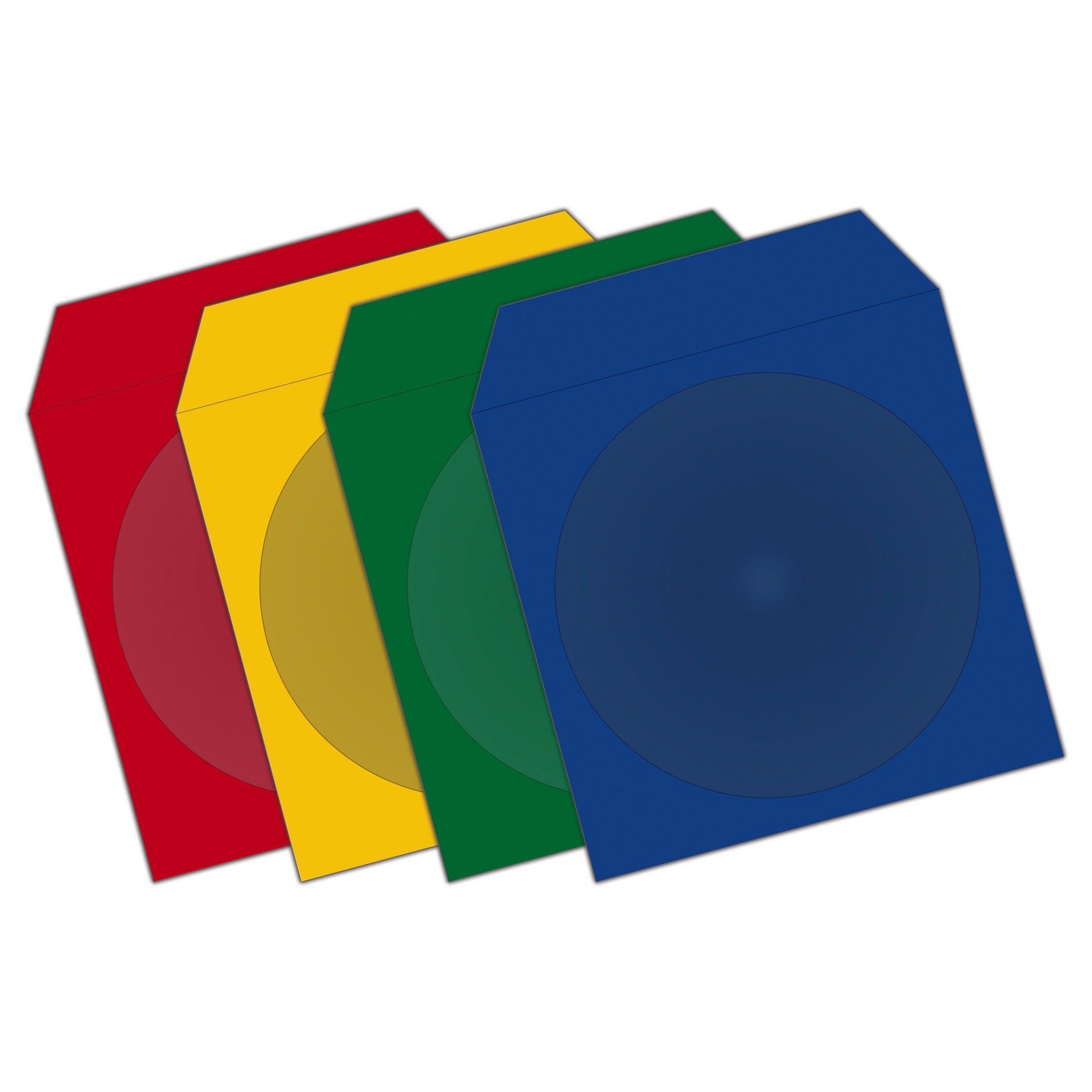 Mediarange Box67 Funda Para Discos Ópticos 1 Discos Azul, Verde, Rojo, Amarillo 100 Uds