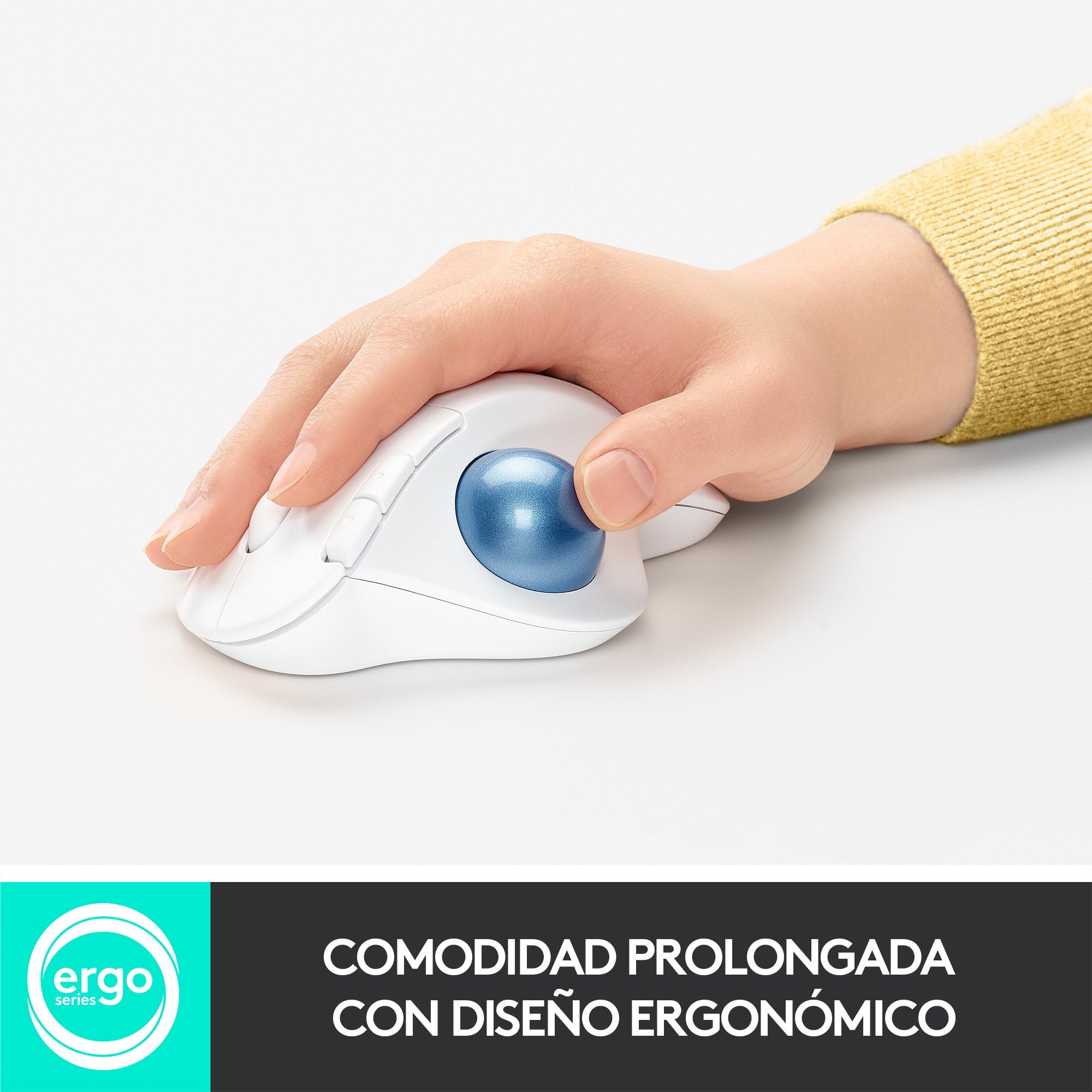 Ratón Trackball Inalámbrico Por Bluetooth Logitech Ergo M575 Hasta 2000 Dpi Blanco Crudo