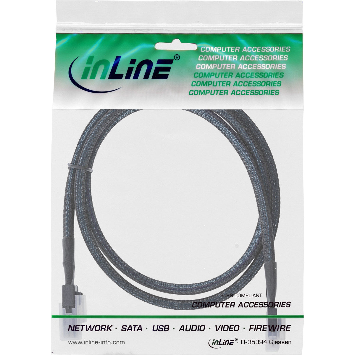 Inline Cable Slim Sas Sff-8654 A Mini Sas Sff-8087, 12 Gb/S, 0,5 M
