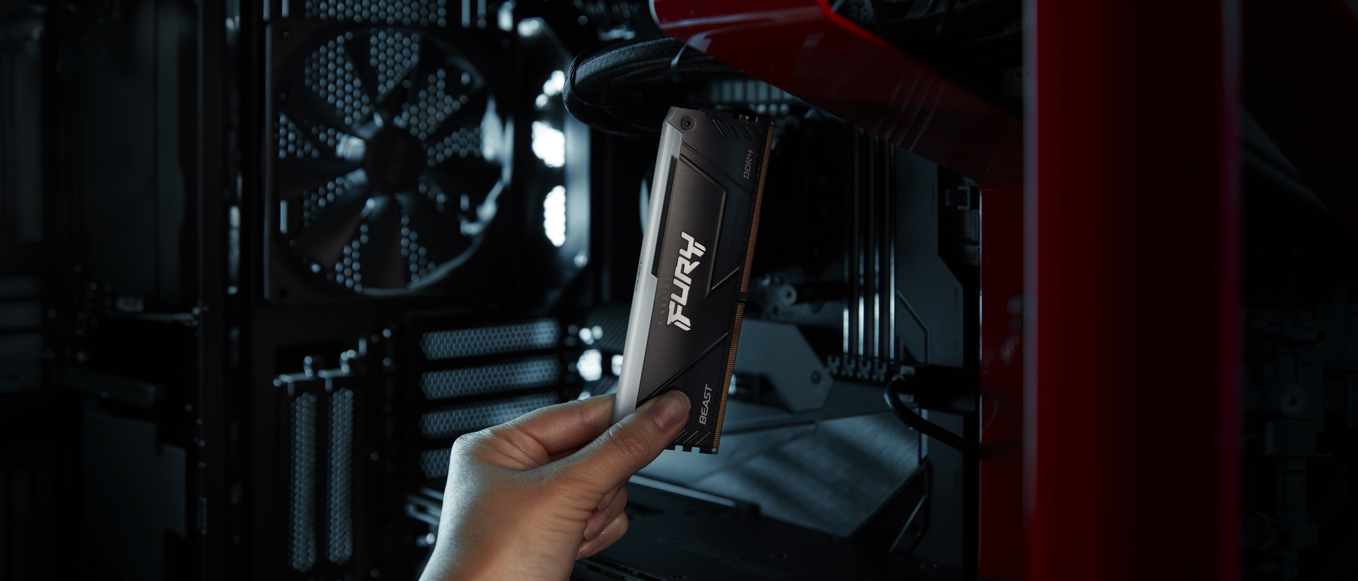 Memoria  Kingston Fury Dimm Ddr4 32 Gb 3200 (4x 8 Gb) Kf432c16bb2ak4/32, Beast Rgb, Intel Xmp Kf432c16bb2ak4/32 Negro