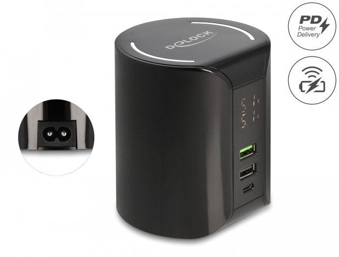 Delock Usb Und Cableloses Cargador 1 X Usb Type-C Pd + 2 X Usb Typ-A Mit 58 W