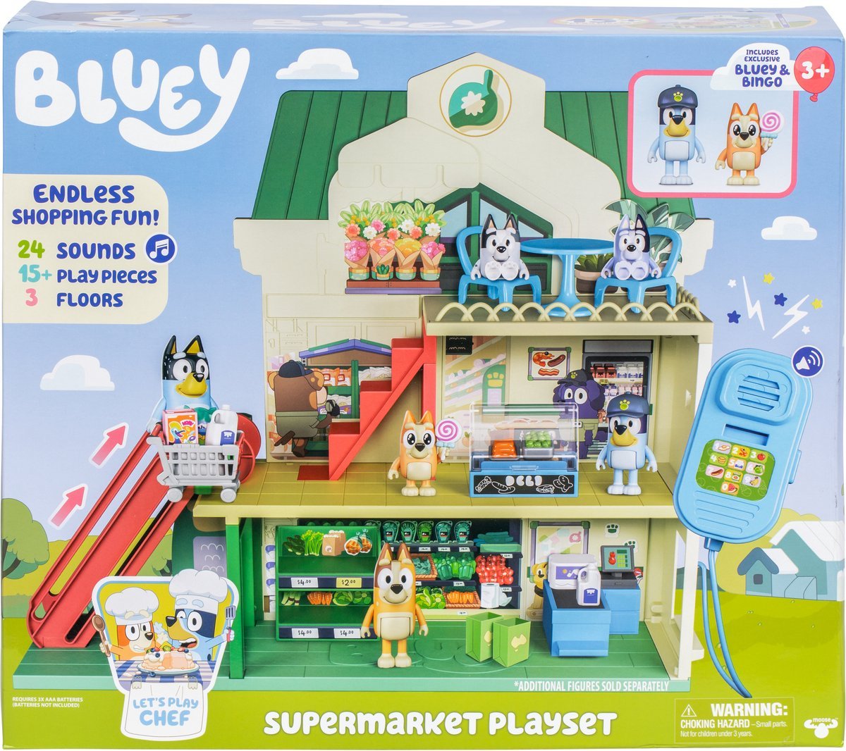 Moose Toys Bluey - Lets Play Chef Supermercado, Juego De Construcción 18918