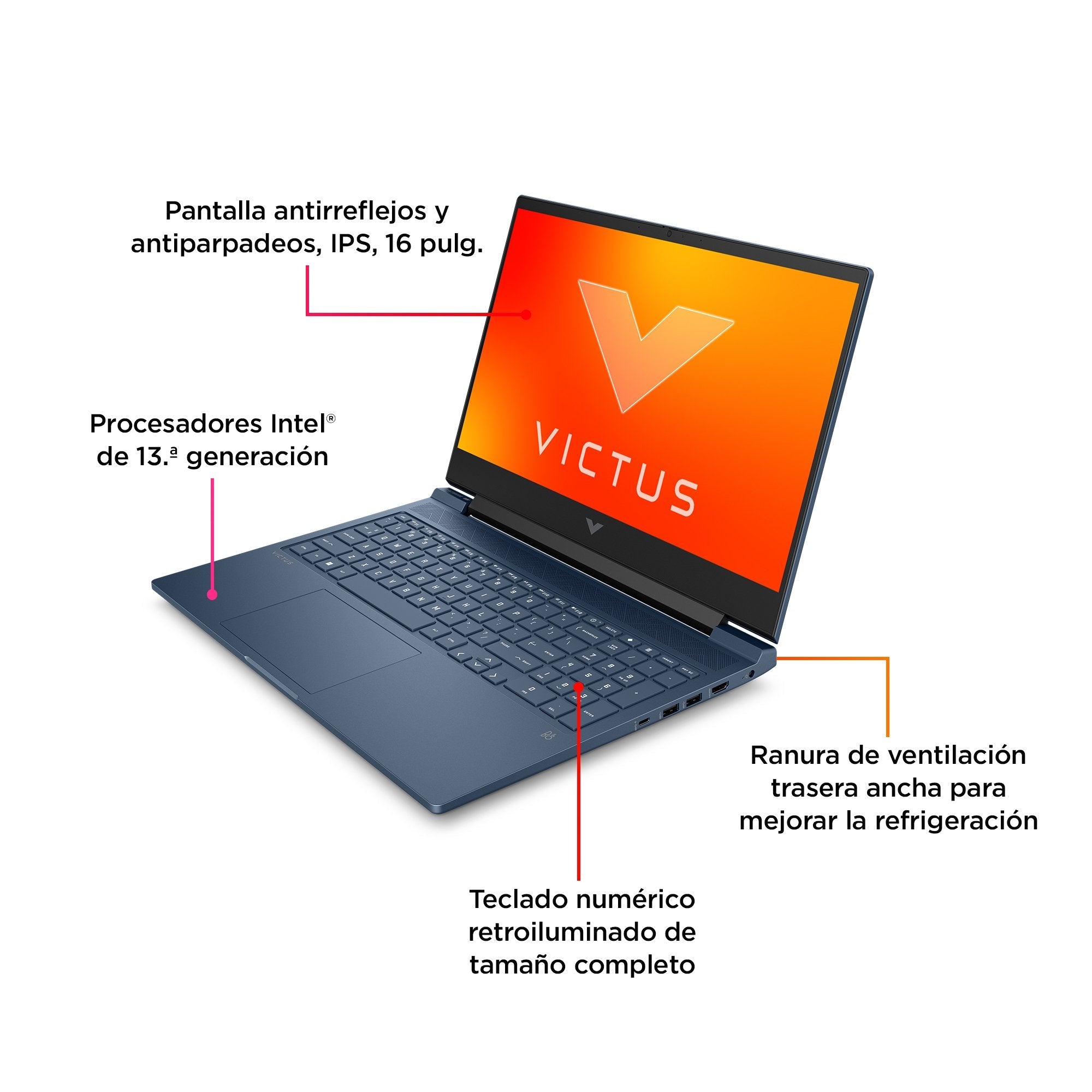 EAN 197497409352 - HP Victus Gaming Victus 16-r0009ns Intel® Core™ i7 i7-13700H Portátil 40,9 cm (16.1") Full HD 16 GB DDR5-S imagen 3