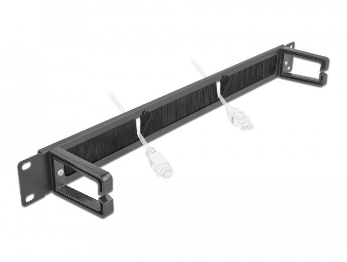 Delock 19? Cablemanagement Bürstenleiste Mit 2 Bügeln 1 He Schwarz