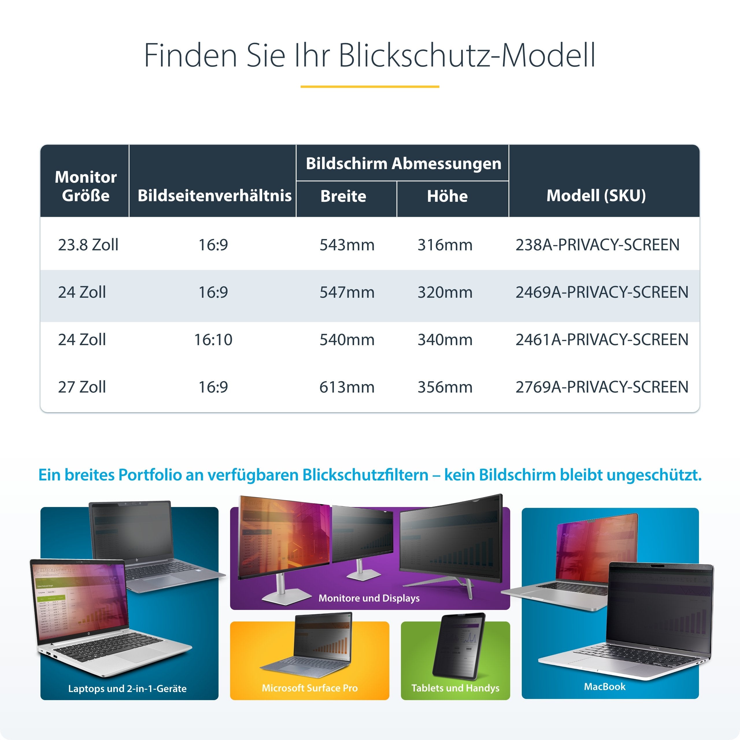 EAN 65030901925 - StarTech.com 2469A-PRIVACY-SCREEN filtro para monitor 61 cm (24") Filtro de privacidad para pantallas sin m imagen 12