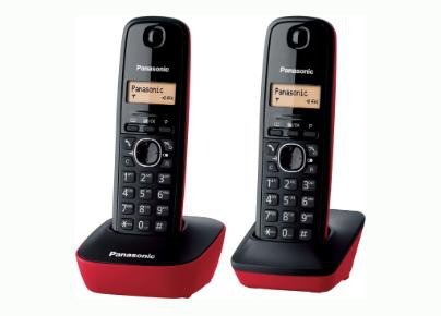 Teléfono Inalámbrico Panasonic Kx-Tg1612 Pack Duo Negro Y Rojo