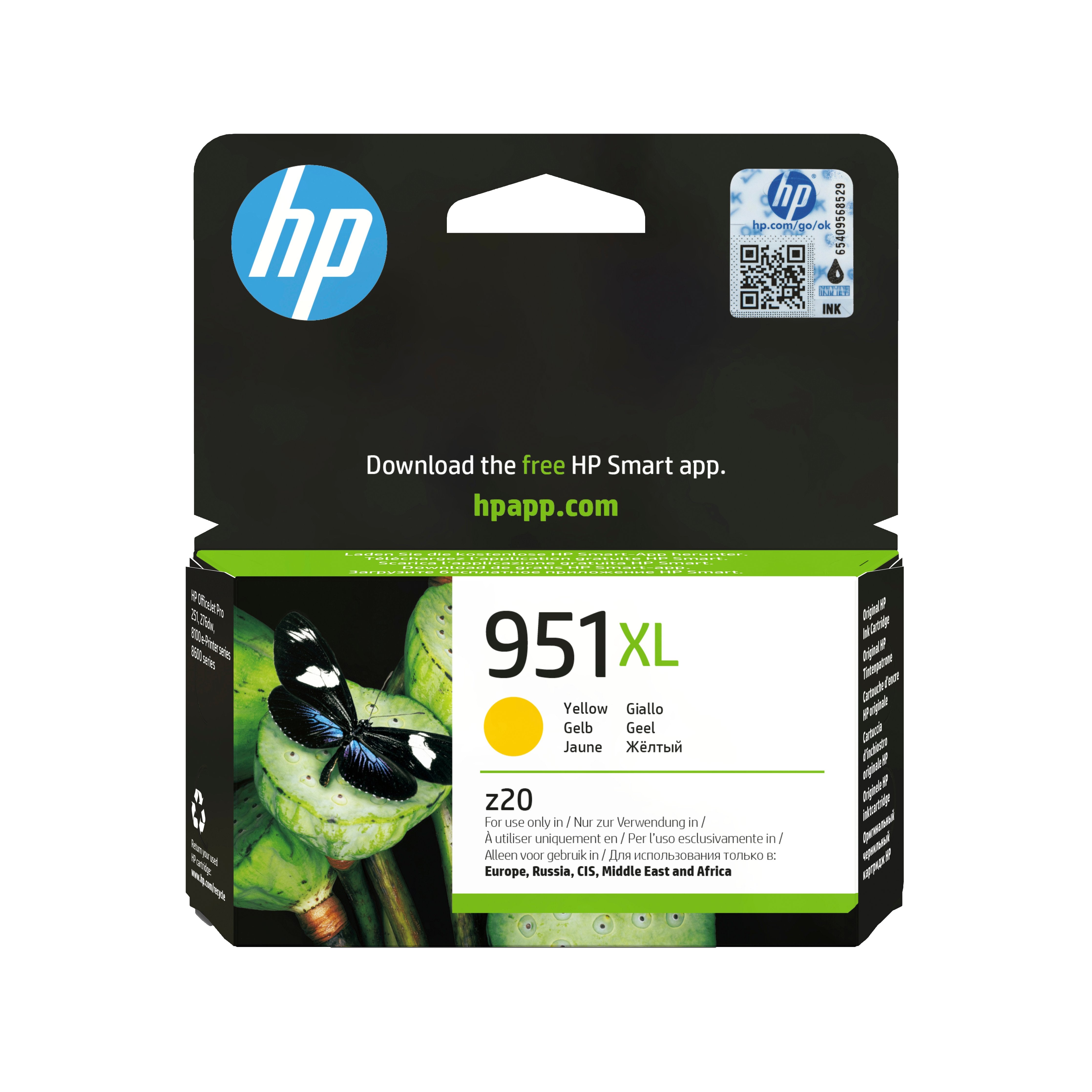 EAN 886111748945 - HP 951XL High Yield Yellow Original Ink Cartridge cartucho de tinta 1 pieza(s) Alto rendimiento (XL) imagen 1