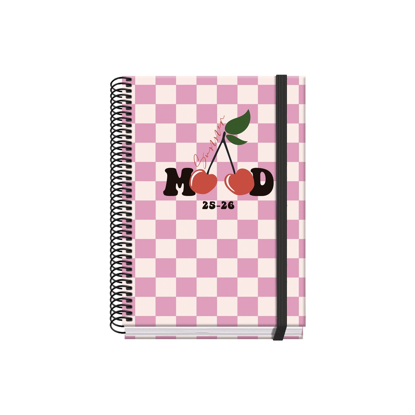 Dohe Cherry Agenda Escolar 25/26 Espiral A5 - Dia Pagina - Papel 70g/M2 - 4 Hojas De Pegatinas - Cubierta De Carton