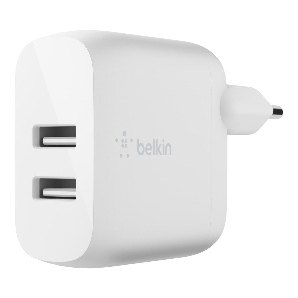 Cargador Pared Belkin Wcb002vfwh Doble Usb-A Boost Charge  12wx2  Color Blanco