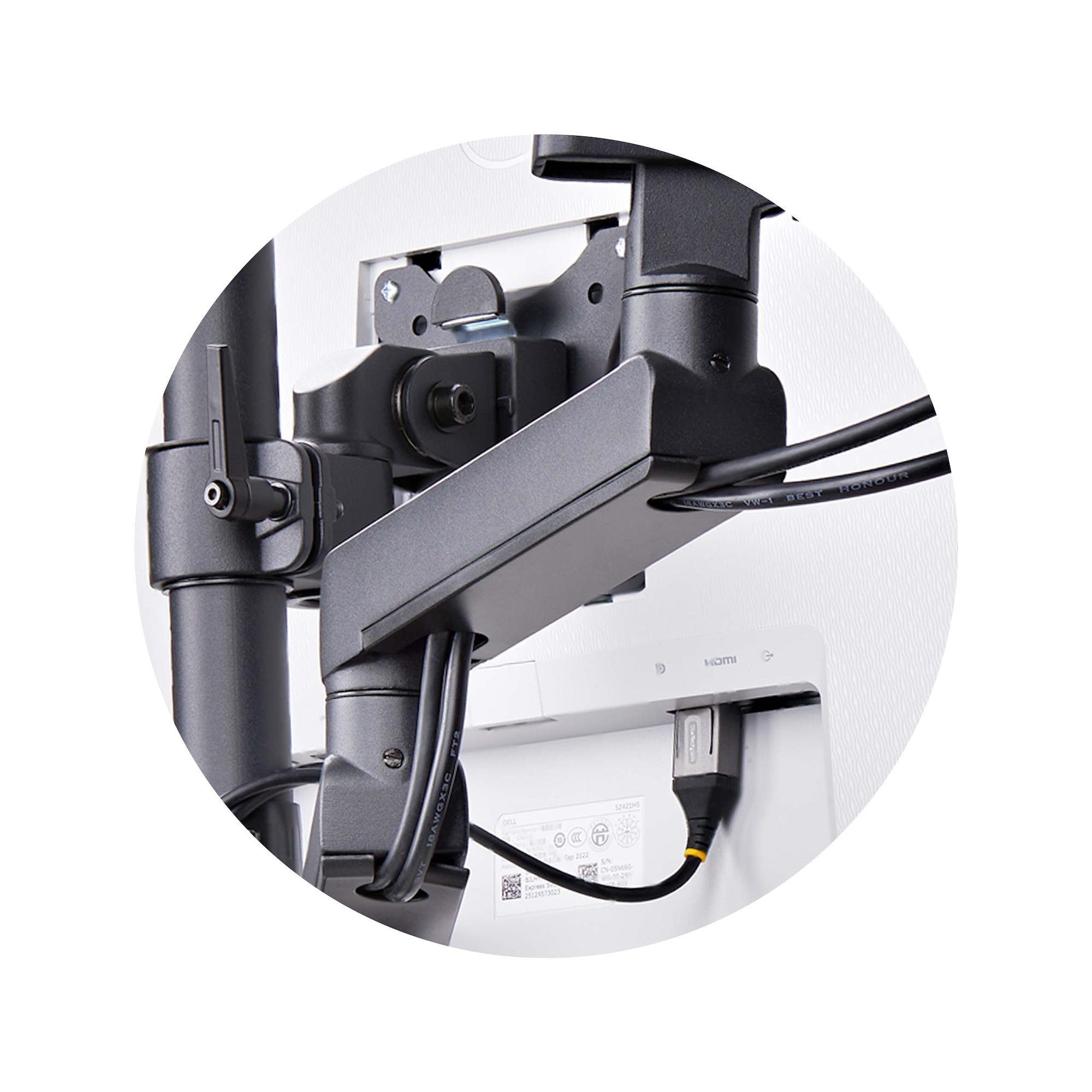 Startech.Com Triple Monitor Desk Mount For Up To Three 27in Screens, Vesa 75x75/100x100, Tool-Less Arm Adjustments, C-Cl