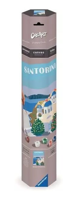 Edición De Lienzo De Ravensburger Creart - Shades Of Santorini, Pintura 23906
