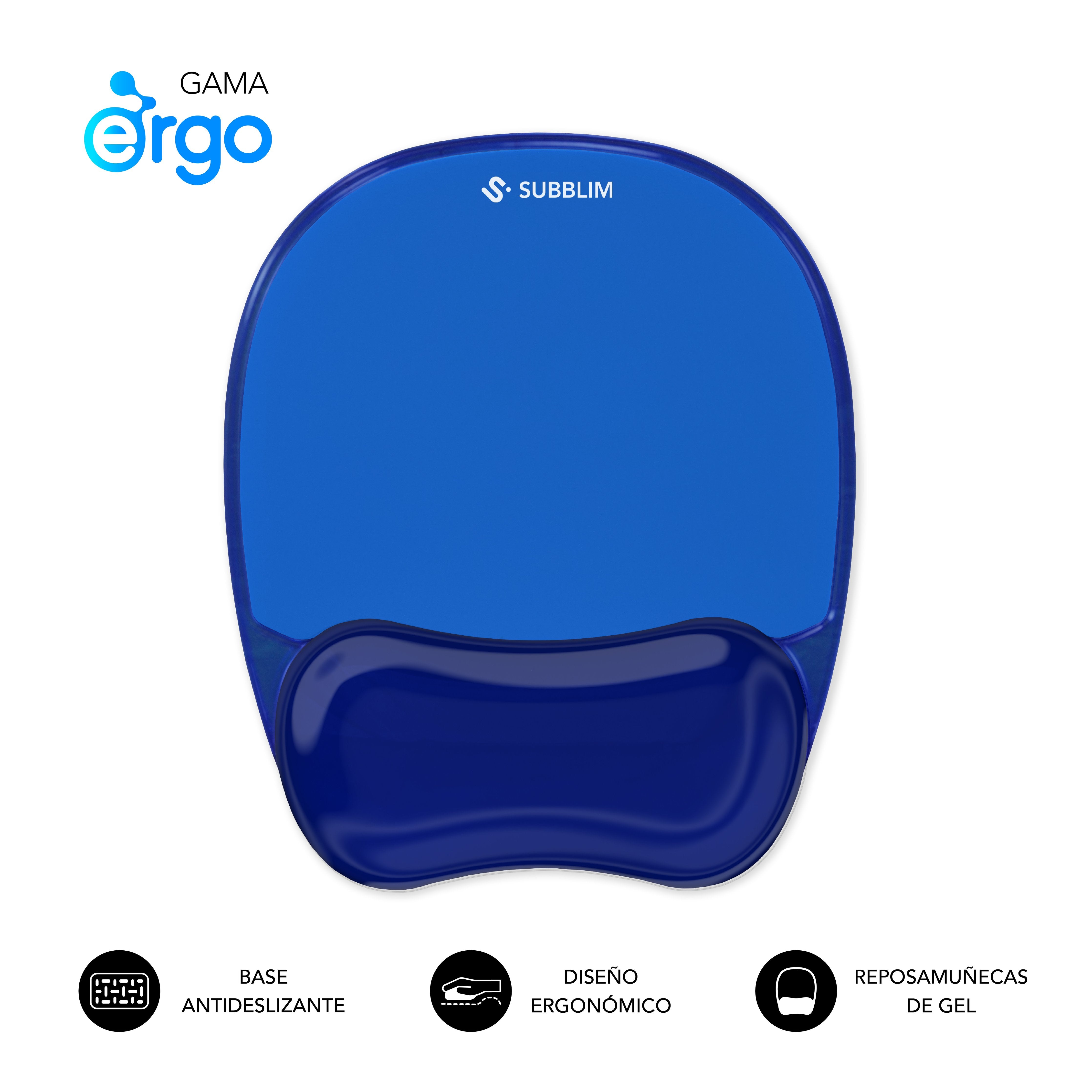 EAN 8436586743352 - SUBBLIM Alfombrilla ERGO CRYSTAL FLEX MOUSE PAD DARK BLUE Azul imagen 3