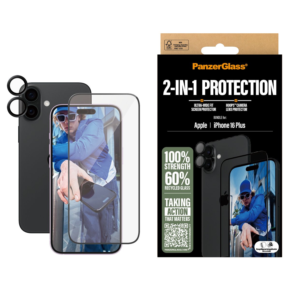 EAN 5715685005787 - PanzerGlass ® 2-in-1 Bundle iPhone 16 Plus Protector de pantalla Apple 1 pieza(s) imagen 2
