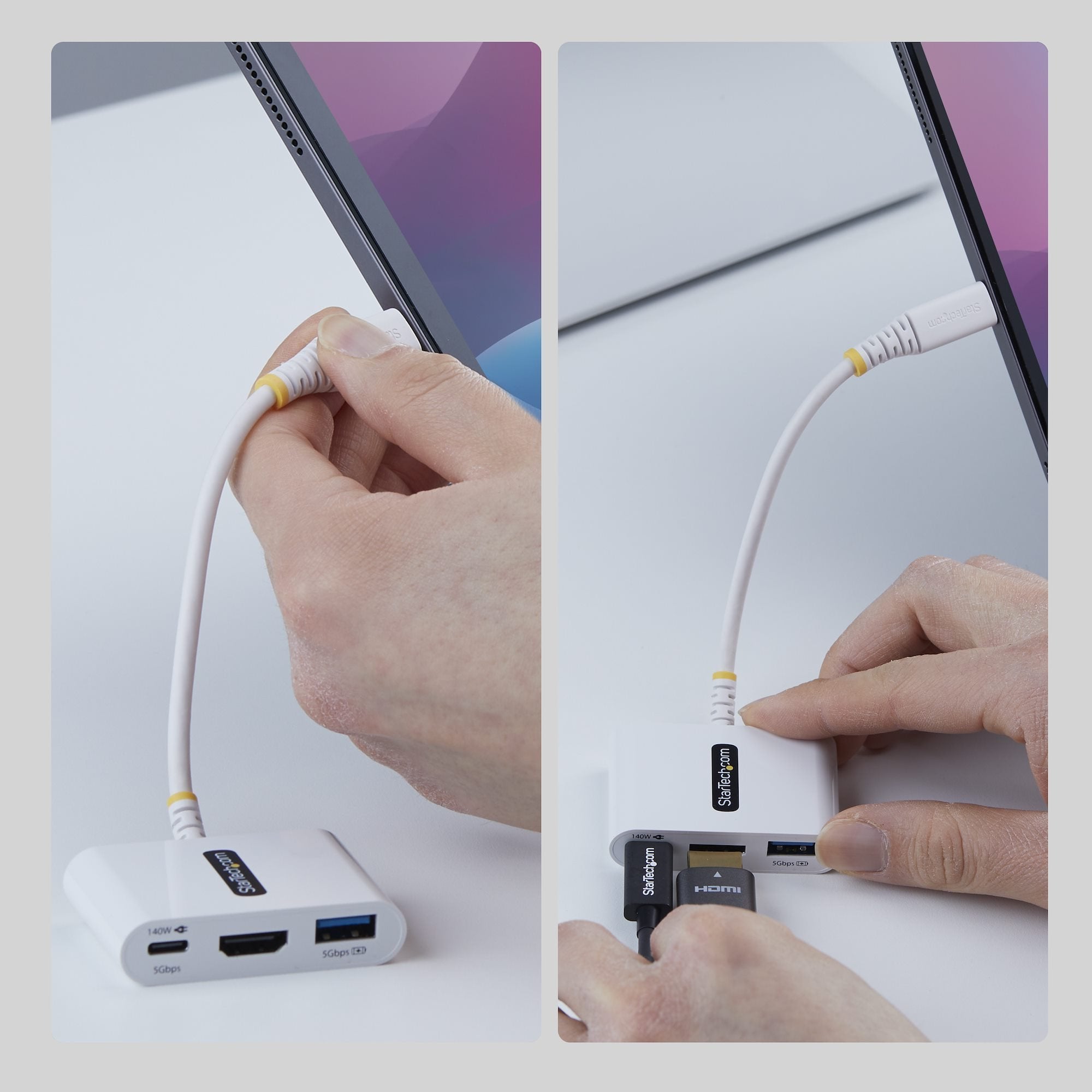 Dock Hub Multipuertos Usb-C A Cabl