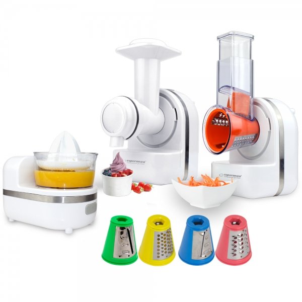 EAN 5901299954393 - Esperanza EKM027 cortador de verduras en espiral o rallador eléctrico Plástico Blanco imagen 1