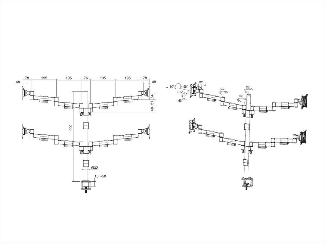 EAN 7350073735891 - Multibrackets 5891 soporte para monitor 76,2 cm (30") Escritorio Negro imagen 6