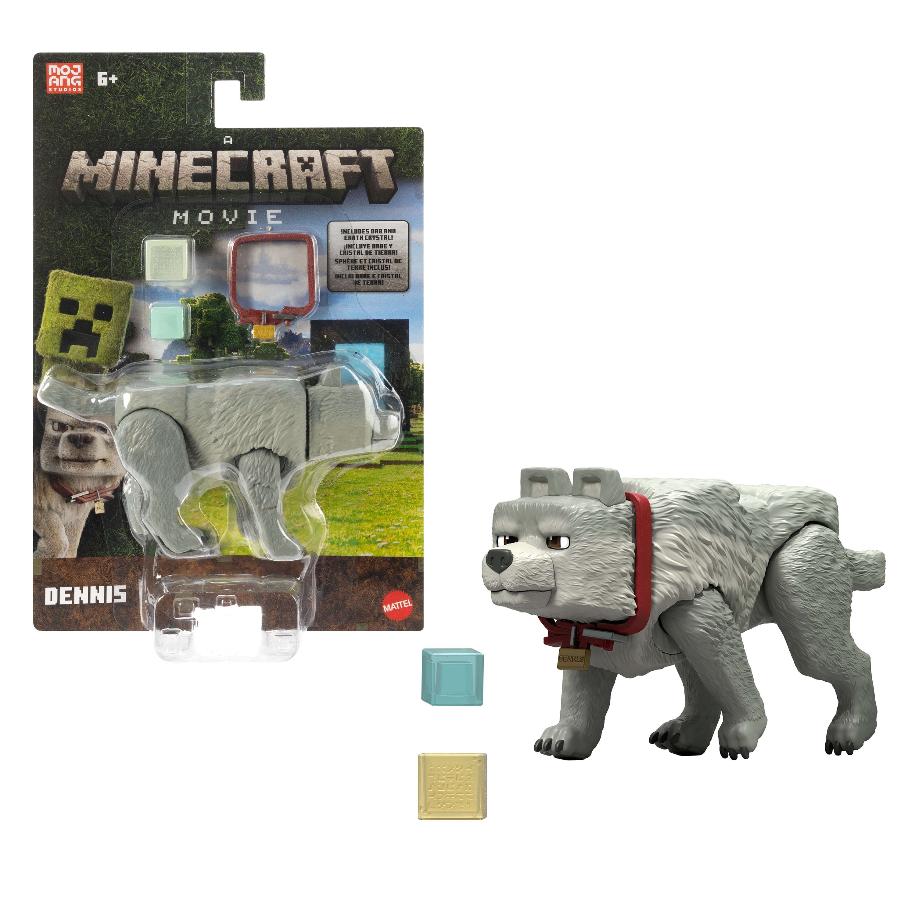 Mattel Minecraft Movie Wolf Action Figura Y Accesorios, Juego De Juego Conjunto Con Figura De 10 Cm Jfr59