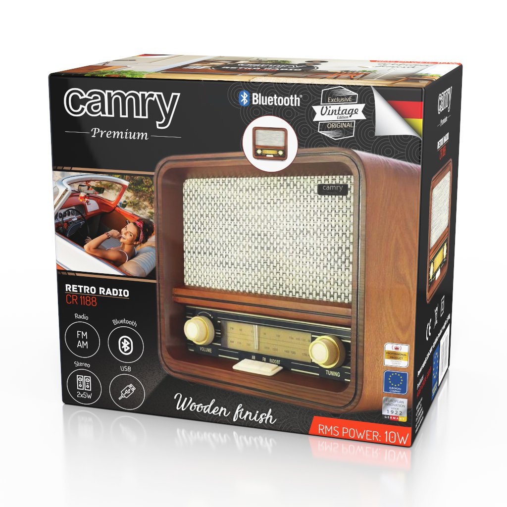EAN 5903887800099 - Camry Premium CR 1188 radio Personal Analógica Negro, Blanco, Madera imagen 11