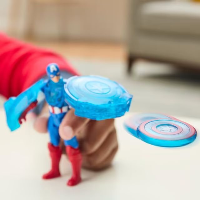 Moto Lanzaescudos + Figura Capitan America Los Vengadores Avengers Marvel